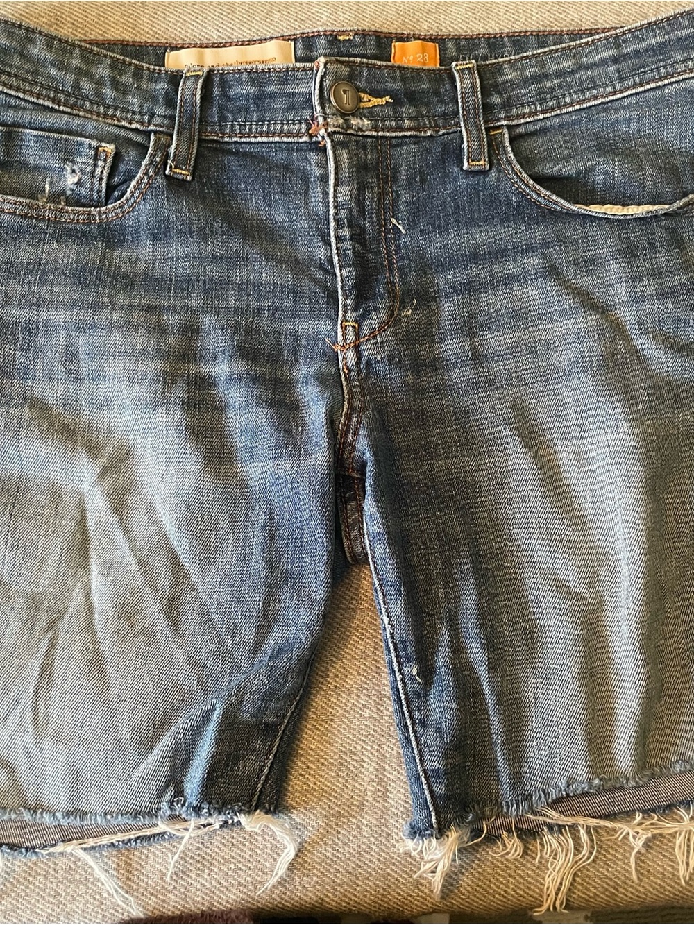 Pilcro Distressed Blue Denim Cutoff Shorts